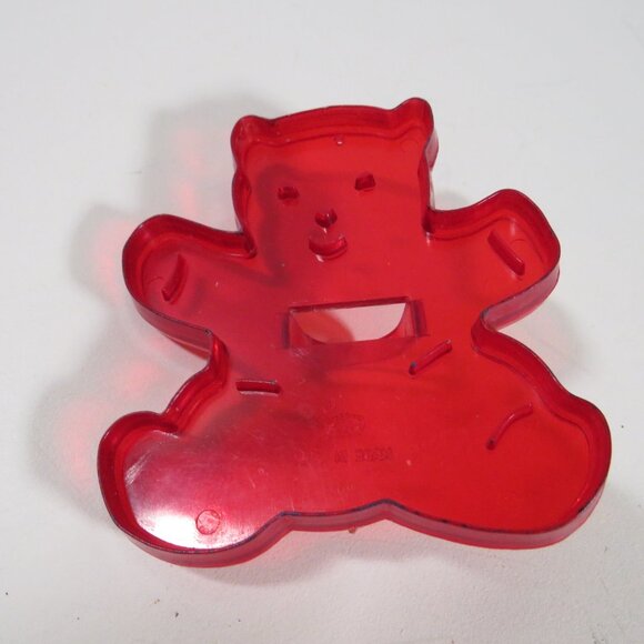 "HRM" Vintage Design Red Plastic Cookie Cutter - Cuddly Teddy Bear - Picture 1 of 7
